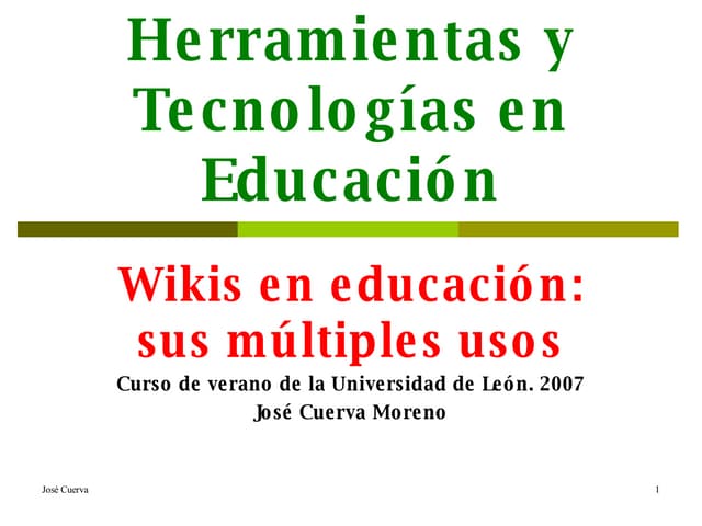 Wikis en educación: sus múltiples usos