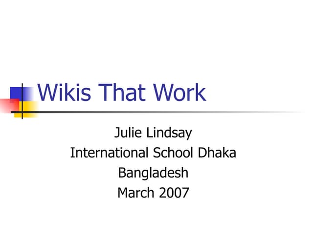 Wikis That Work