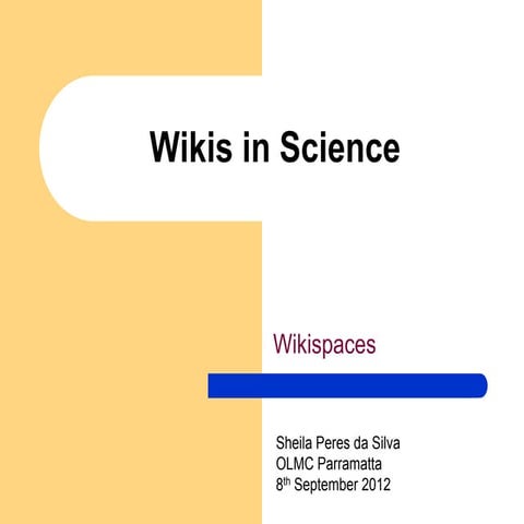 Wikis in Science-STANSW 2012
