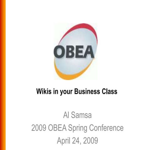 Wikis In Your Business Class