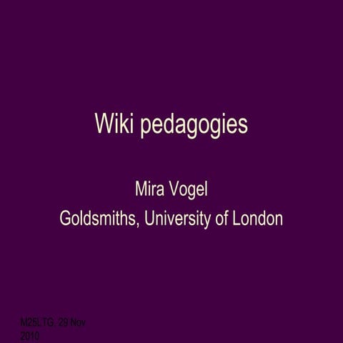 Wiki pedagogies