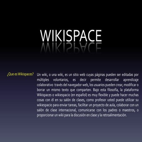 Presentacion Wikispace