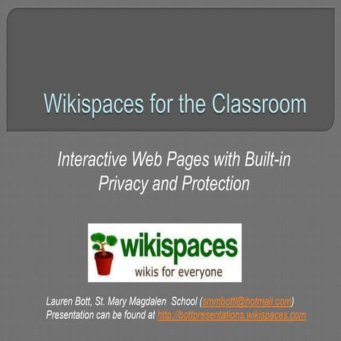 Wikispaces for the classroom 2