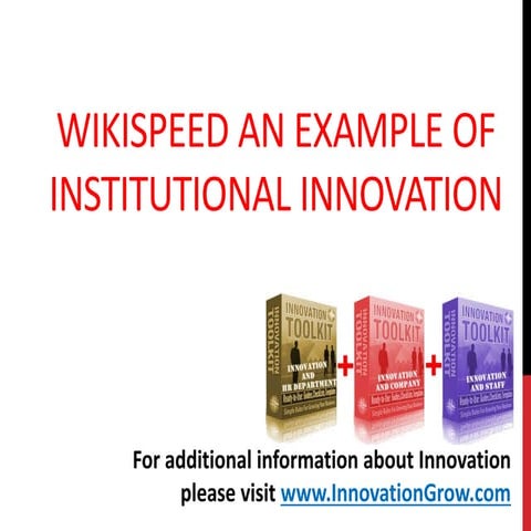 Wikispeed an example of institutional innovation | PDF