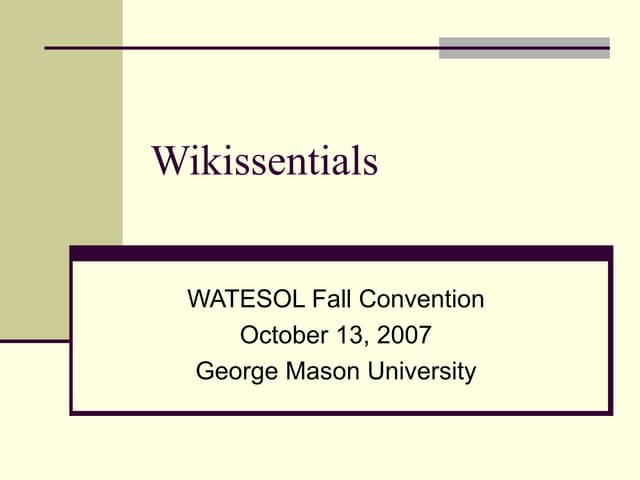 Wikissentials