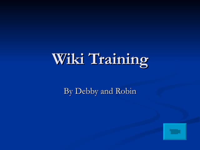 Wiki Training