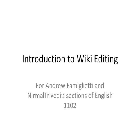 Wiki Tutorial
