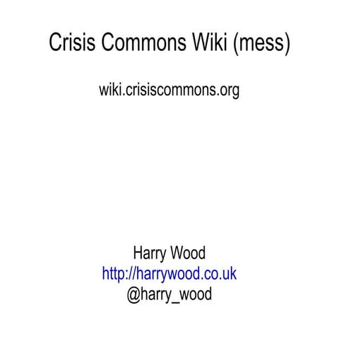 Wiki Wednesday -  CrisisCommons Wiki