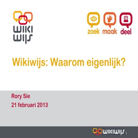 Wikiwijs: Waarom eigenlijk?