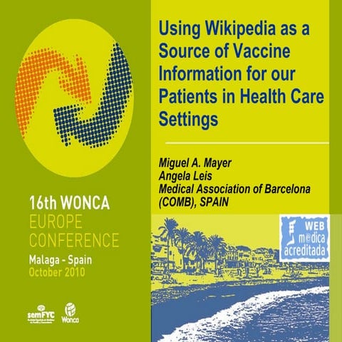 Using Wikipedia as a source of Health Information