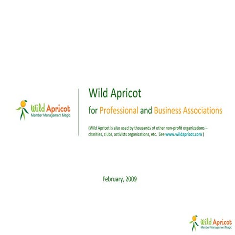 Wild Apricot Presentation - January 2009