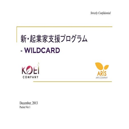 『Wildcard』 起業家支援プログラム