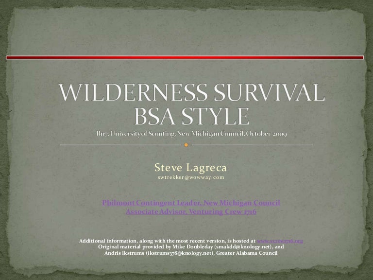 Wilderness Survival The BSA Way 11 08 09