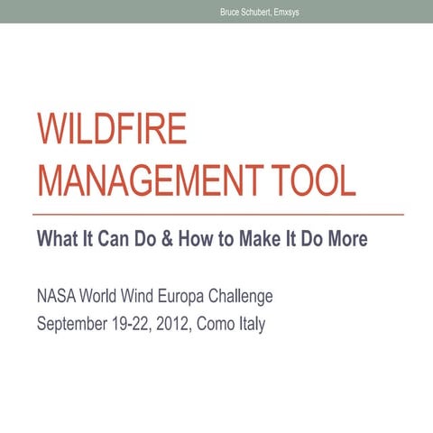 Wildfire Management Tool  WWEC - 20120919