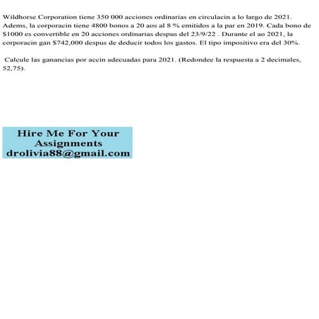 Wildhorse Corporation Tiene 350 000 Acciones Ordinarias En Circulaci pdf