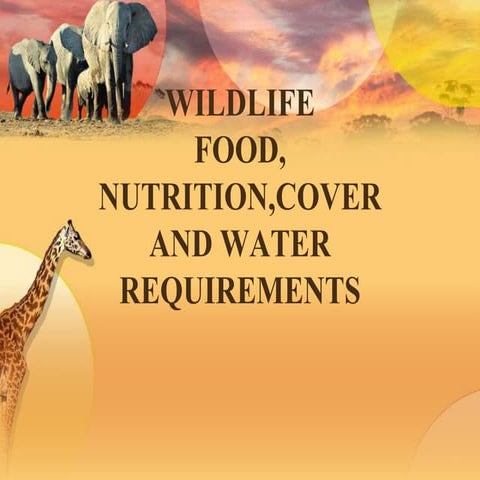 Wildlife food,cover,water requirement