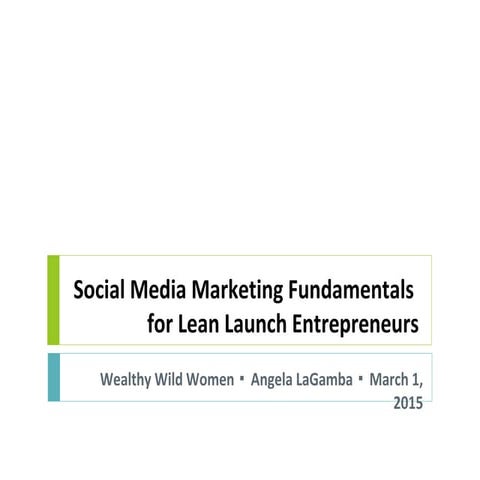 Wild Wealthy Women Seminar - Social Media Marketing Fundamentals For Lean Lau...