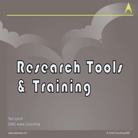 Web Research Tools & Training