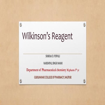 Wiliknsons reagent