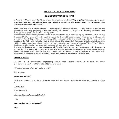 THERE BETTER BE A WILL