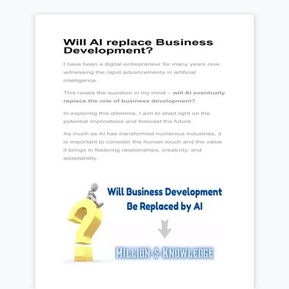 Will Ai Replace Business Development Pdf