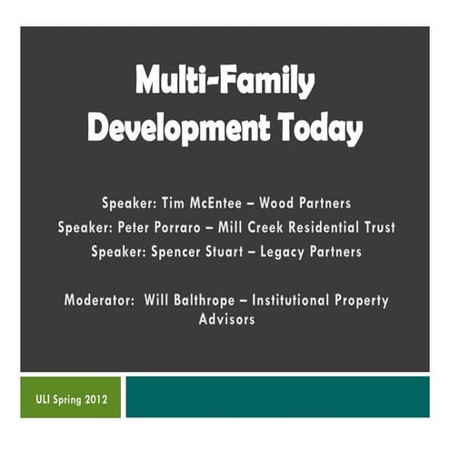 Will balthrope, Multifamily Development Today
