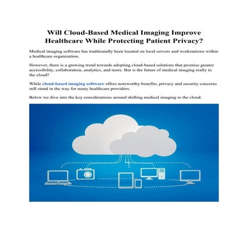 Will Cloud-Based Medical Imaging Improve Healthcare While Protecting Patient ...