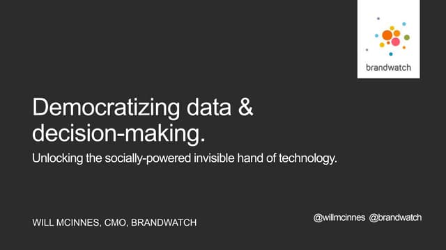 Better Decisions Everywhere : Social Media Week, NY 2016