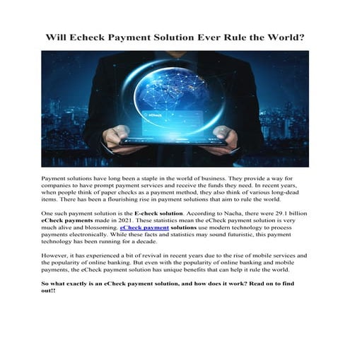 What Are Electronic Checks and How They Work.pdf