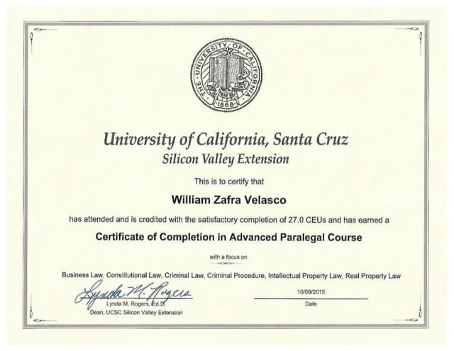 William Zafra Velasco Advanced Paralegal Certificate PPT William Zafra Velasco Advanced Paralegal Certificate PPT