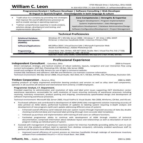 William C Leon Resume B