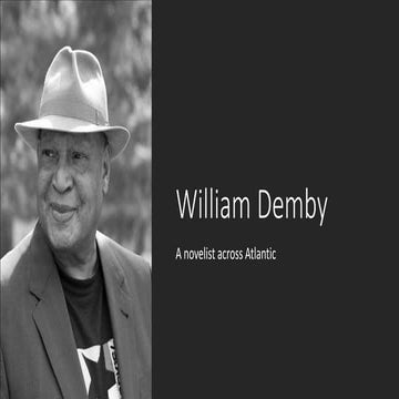 William demby, a novelist across atlantic