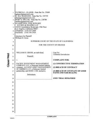 William Gross Sues Pimco for Hundreds of Millions