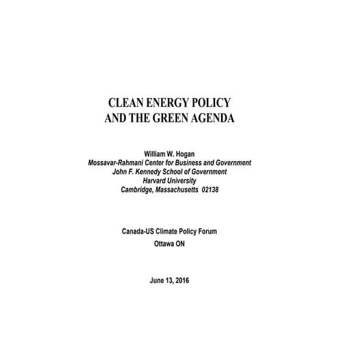 William Hogan, Research Director, Harvard Electricity Policy Group, Harvard U...