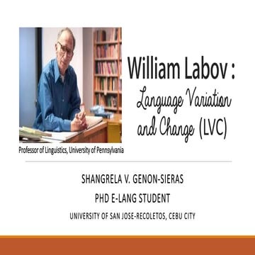 William labov: Language Variation and Change