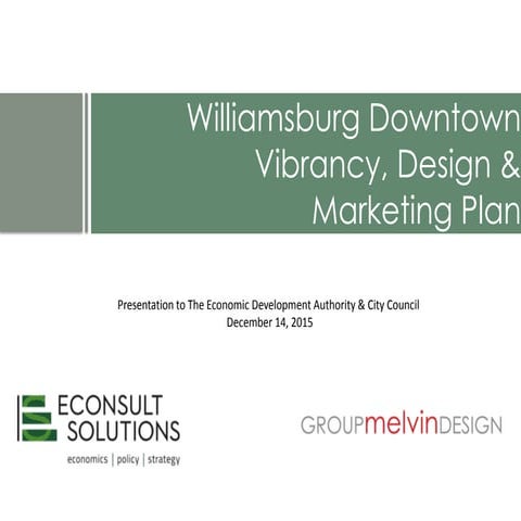 Williamsburg Downtown Vibrancy, Design & Marketing Plan