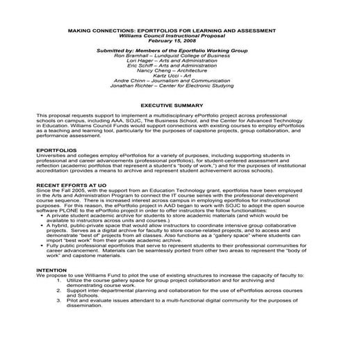 Williams Council Proposal