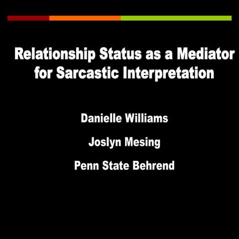 Sarcasm in Relationships: Humorous or Hurtful? | PPTX