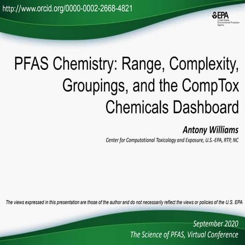 PFAS Chemistry: Range, Complexity, Groupings, and the CompTox  Chemicals Dash...