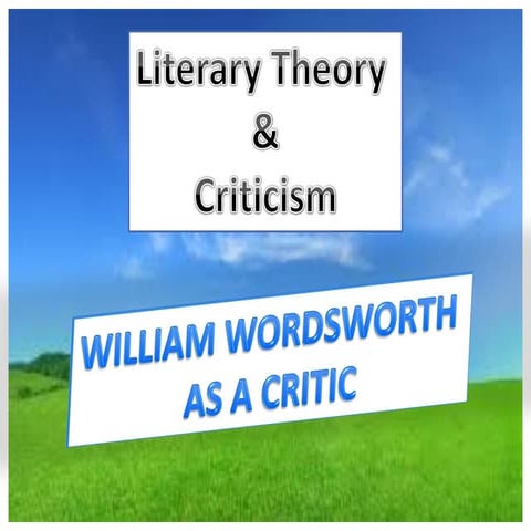 William wordsworth as a critic