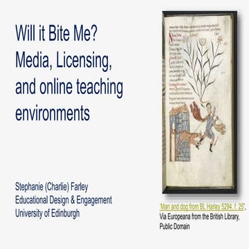 Will it bite me? Media, Licensing, and online teaching environments
