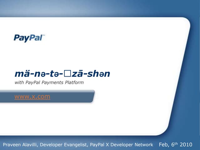 Monetization with PayPal Payments Platform