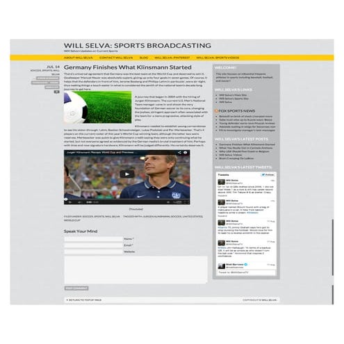 Will Selva: Germany Finishes What Klinsmann Started