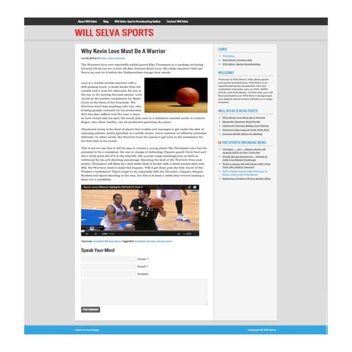 Will selva: Why Kevin Love Must Be A Warrior   