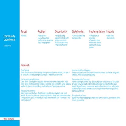 Stephanie Innovation on Community Laundry for Chile