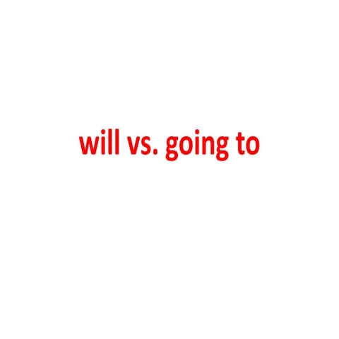 Will vs. going to