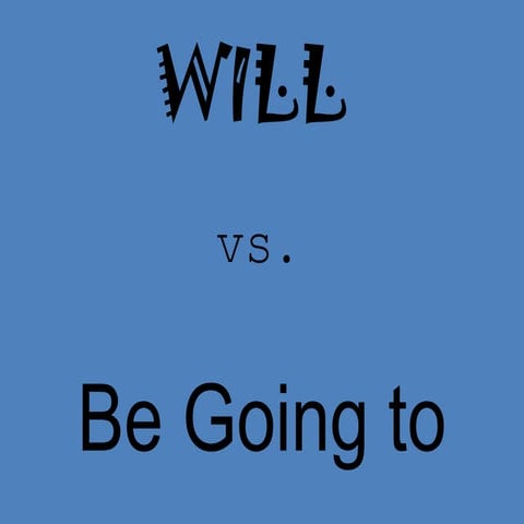 Will vs Be Going To