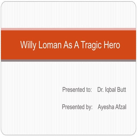 Willy loman as a modern tragic hero