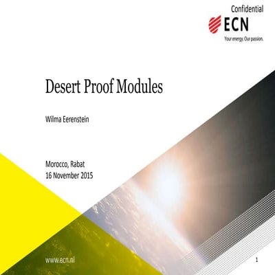 Mrs. Wilma EERENSTEIN - Desert Proof Modules