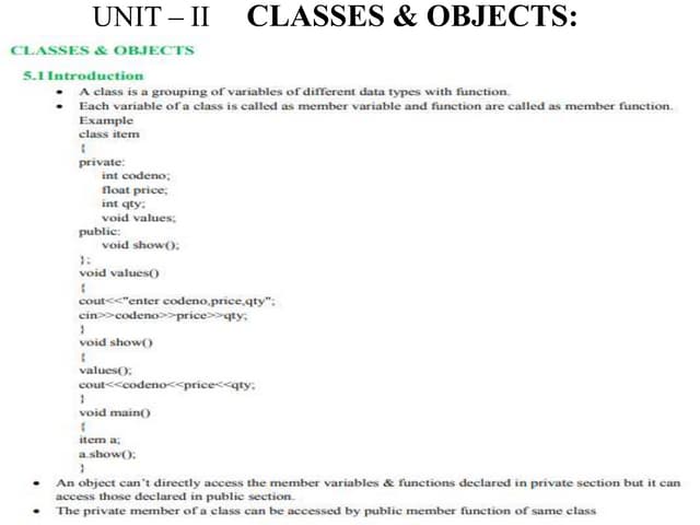 C++ - UNIT_-_II.pptx which used to contain breif description about ...